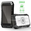 Sun Chaser Solar Powered Wireless Phone Charger 20; 000 mAh With LED Flood Light