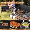 2-in-1 Gas Camping Grill and Stove with Detachable Legs